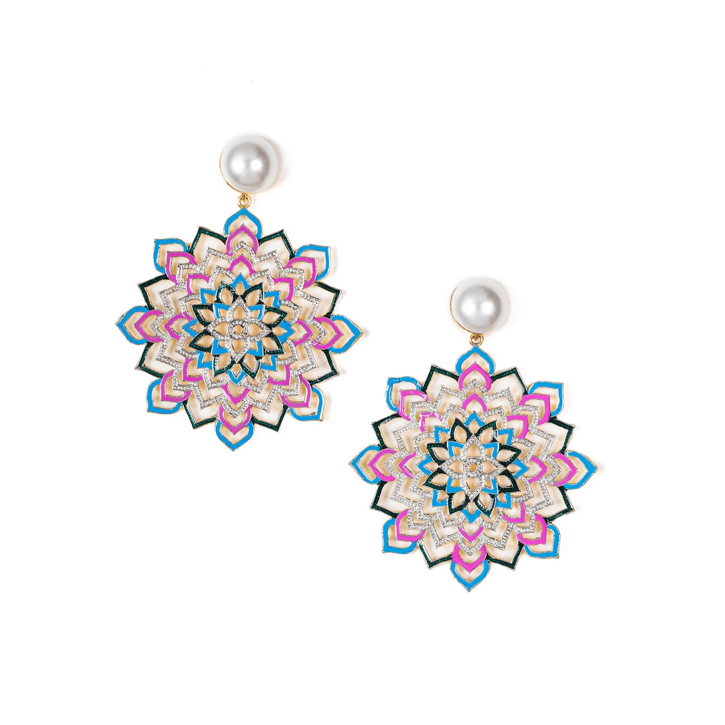 Ethereal Echoes: Colourful Enamel Earrings