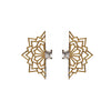 Golden coloured filigree white CZ astral mandala earrings