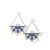Blue & white enamel astral costume earrings