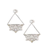 Silver-tone metal luminous mother-of-pearl astral earrings