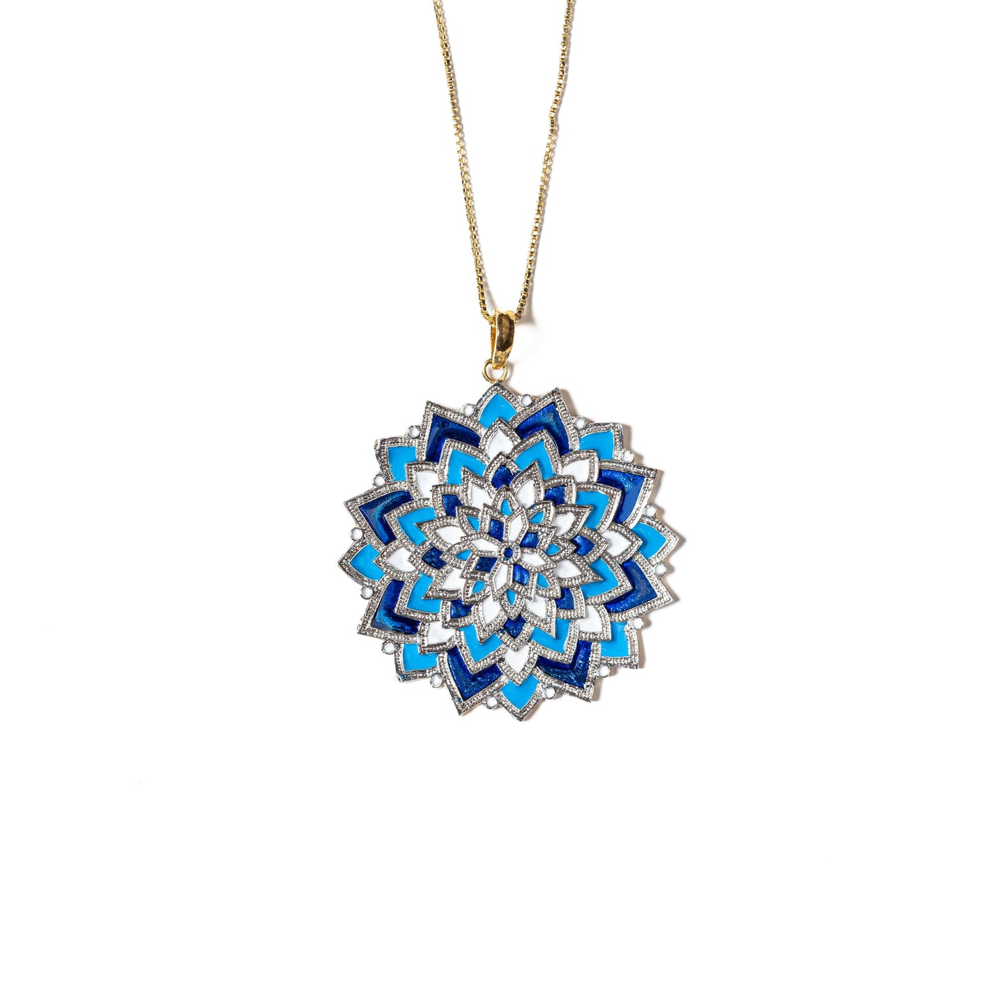 Blooming Boundaries : Blue Enamel Pendant