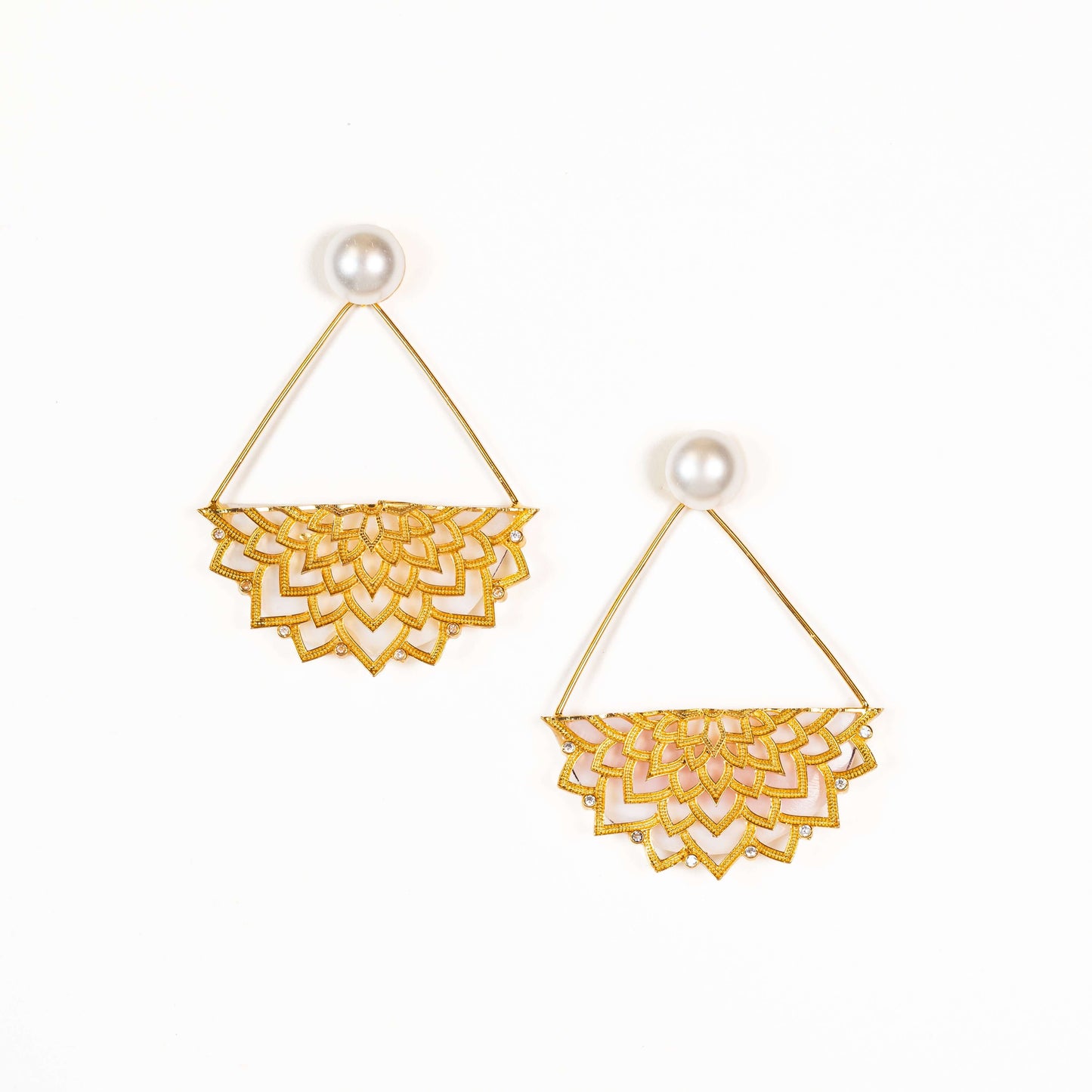 Mandala Art of Earrings : Blooming Boundaries Mother of Pearl Jewellery