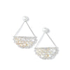 White Statement Earrings : Flourishing Fancies Mother of Pearl Earrings
