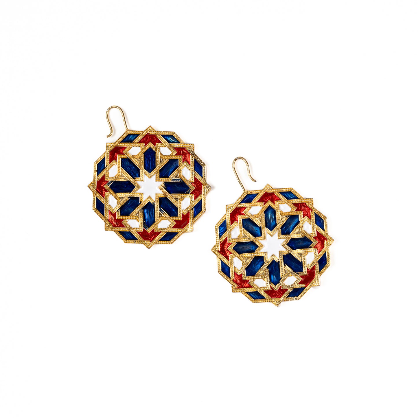 Mandala Earrings Designs :Angular Elegance