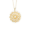 Golden coloured mother of pearl mandala pendant