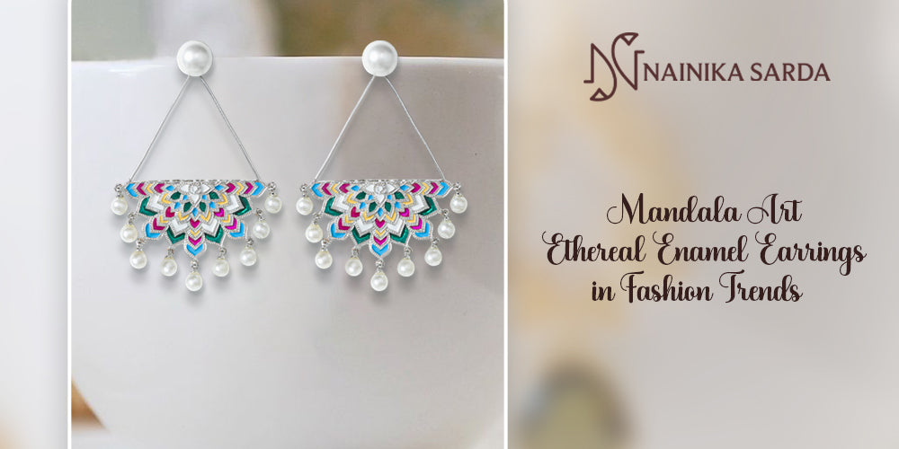 Mandala art ethereal enamel earrings