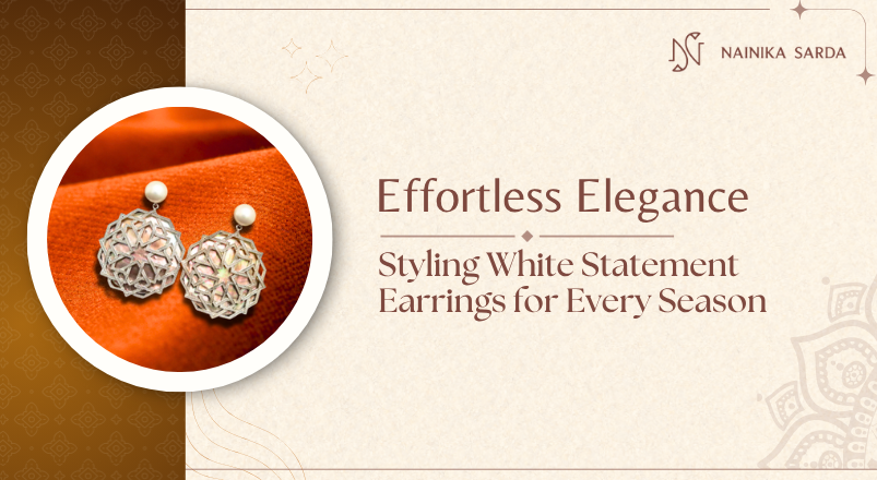 White Statement Earrings