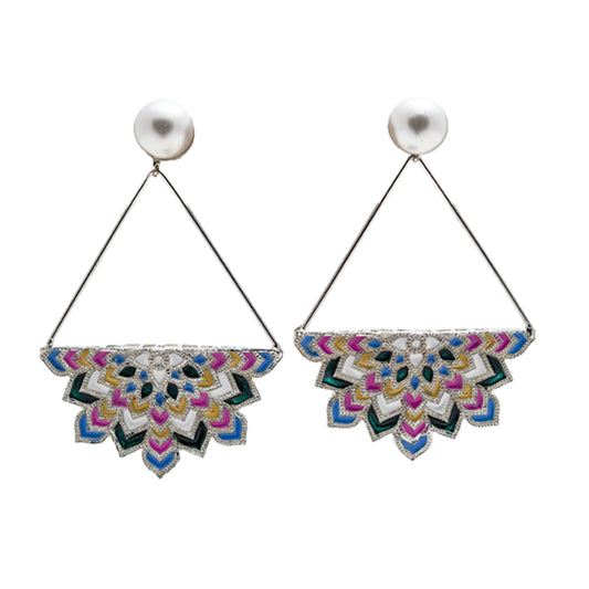 Ethereal Echoes, Mandala Art Earring