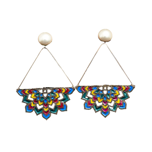 Ethereal Echoes, Mandala Art Earring