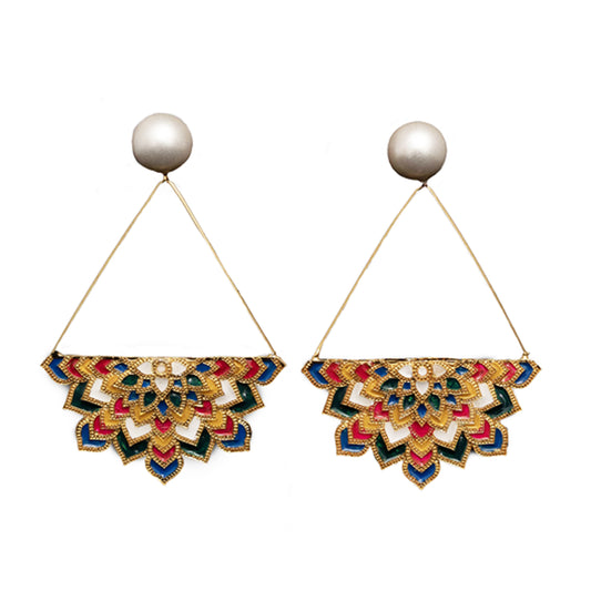 Ethereal Echoes, Mandala Art Earring