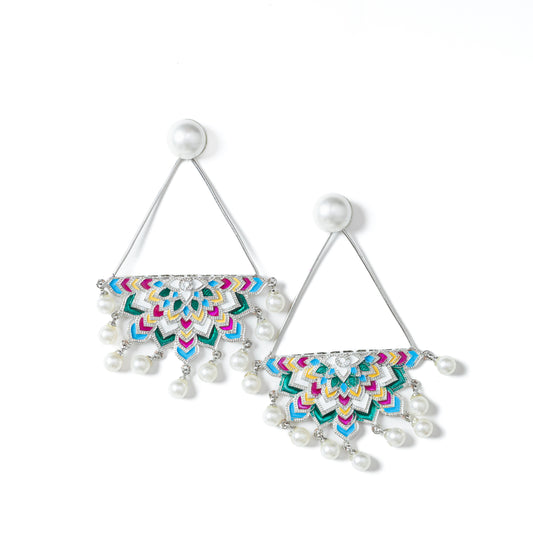 Ethereal Echoes, Mandala Art Earring