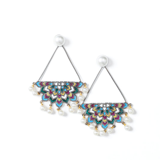 Ethereal Echoes, Mandala Art Earring