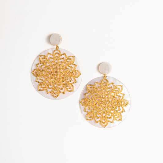 Ethereal Echoes, Mandala Art Earring