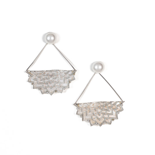 Blooming Boundaries, Mandala Art Earrings