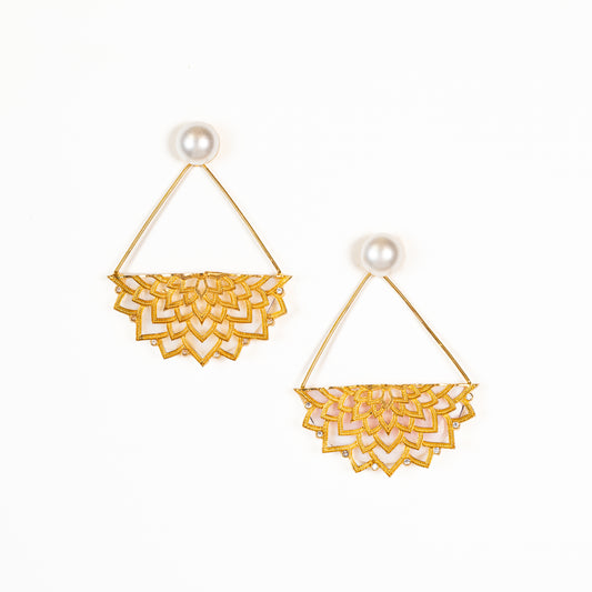Blooming Boundaries, Mandala Art Earrings