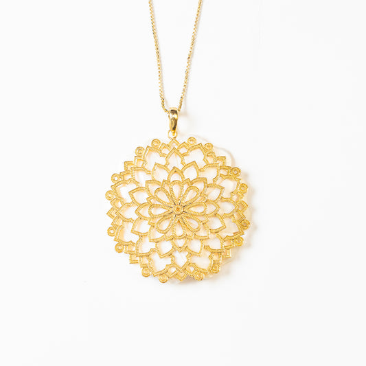 Flourishing Fancies, Mandala Art Pendant