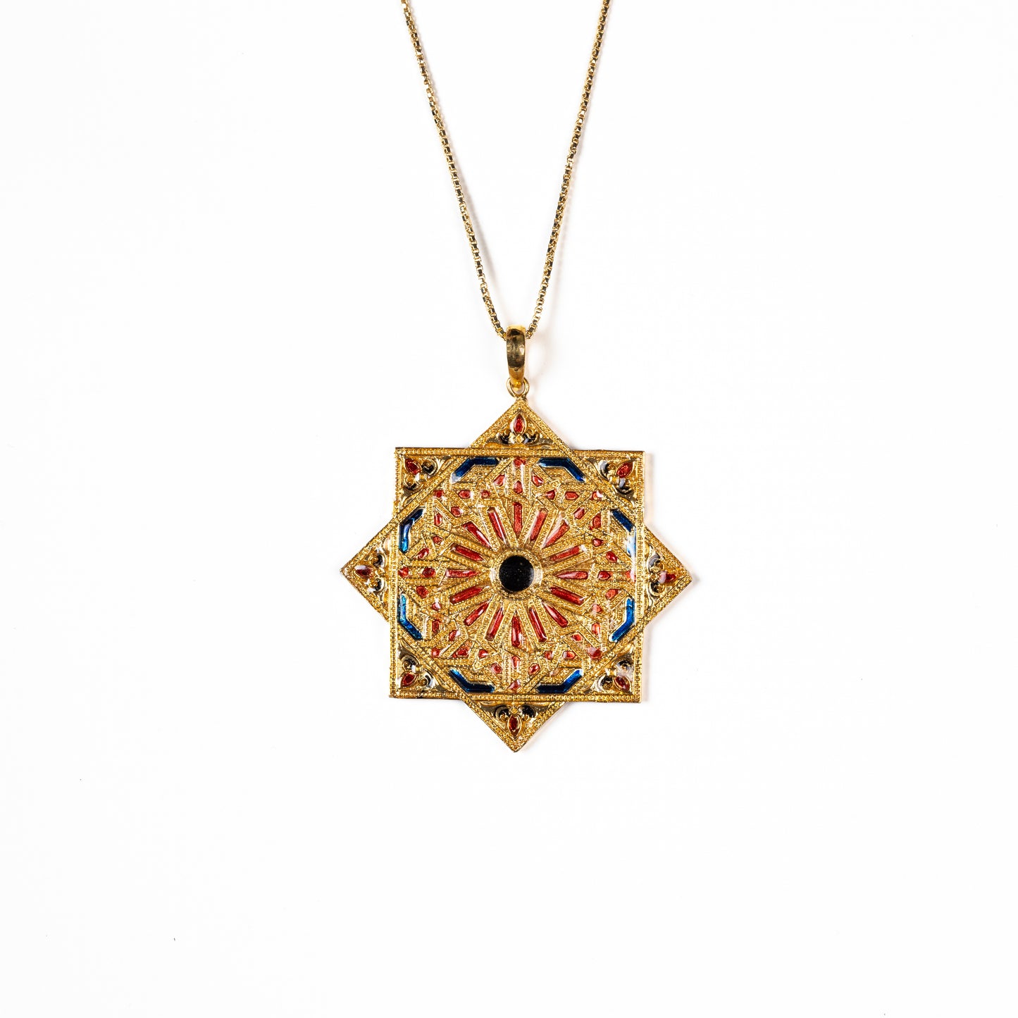 Stellar Symmetry, Mandala Art Pendant