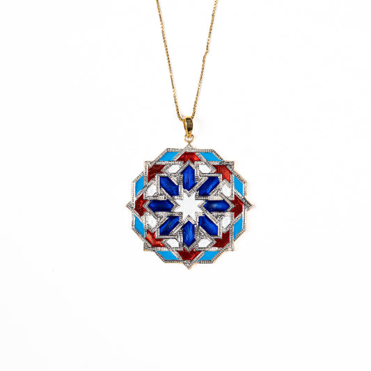 Angular Elegance, Mandala Art Pendant