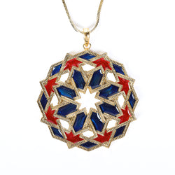 Angular Elegance, Mandala Art Pendant