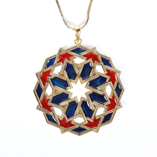 Angular Elegance, Mandala Art Pendant