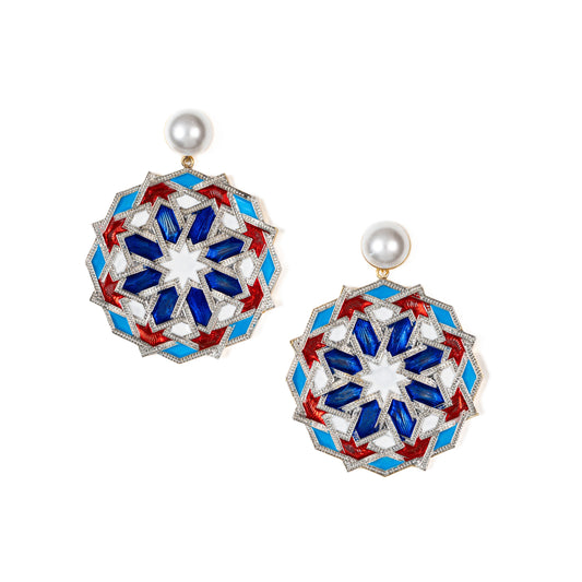Angular Elegance, Mandala Art Earring