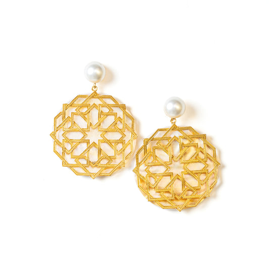 Angular Elegance, Mandala Art Earring